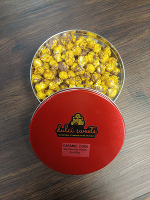 Caramel Corn-Milk Chocolate Drizzled With TIN