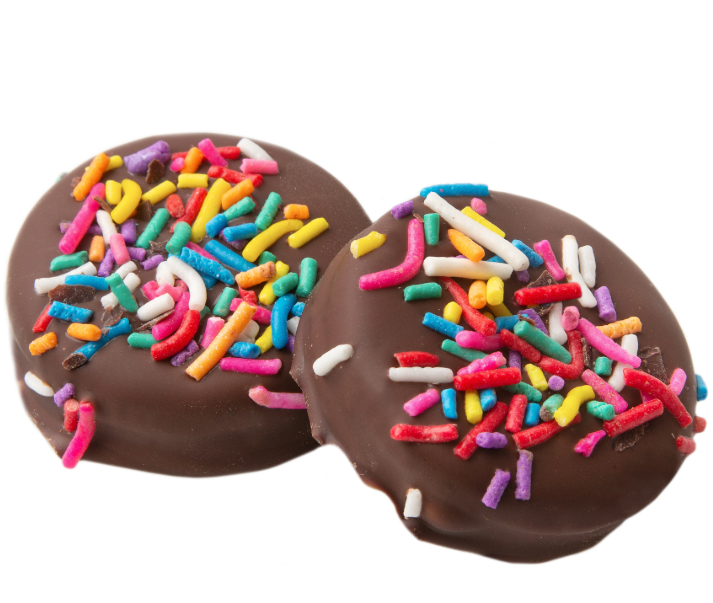 Sprinkled Chocolate Coated Sandwich Cookies (Oreo)