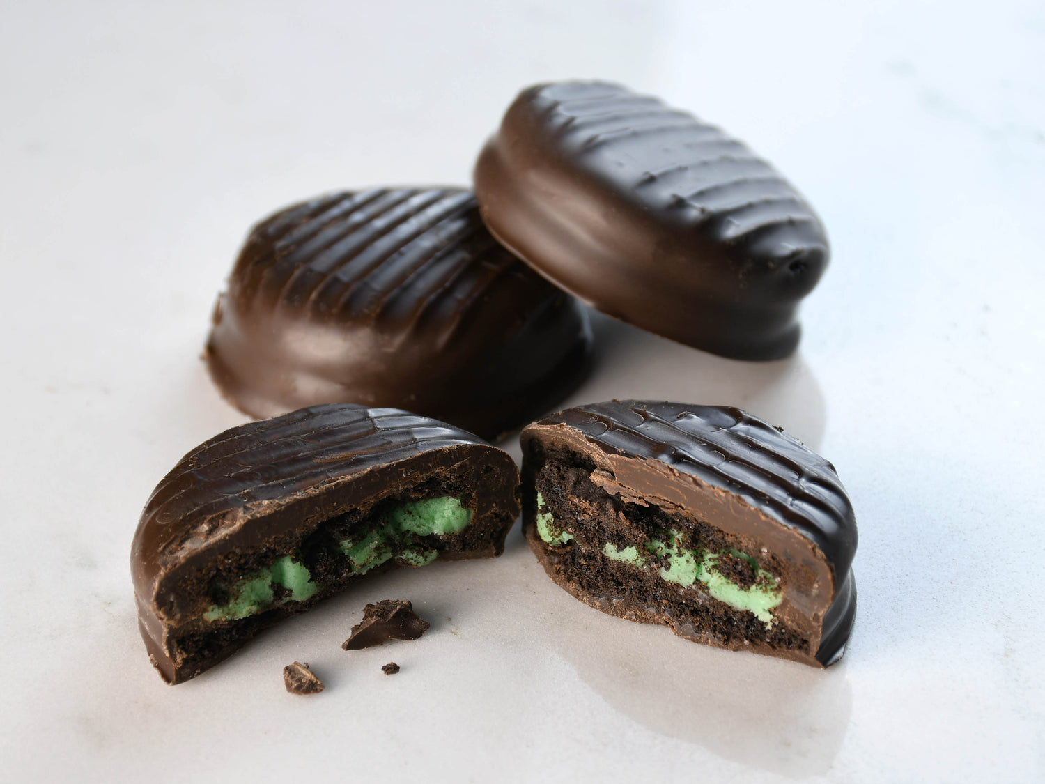 Dark Chocolate Mint Sandwich Cookies (Oreo's)
