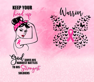 FIGHT CANCER Themed Tumbler (Choose 1 of 4 designs graphic)