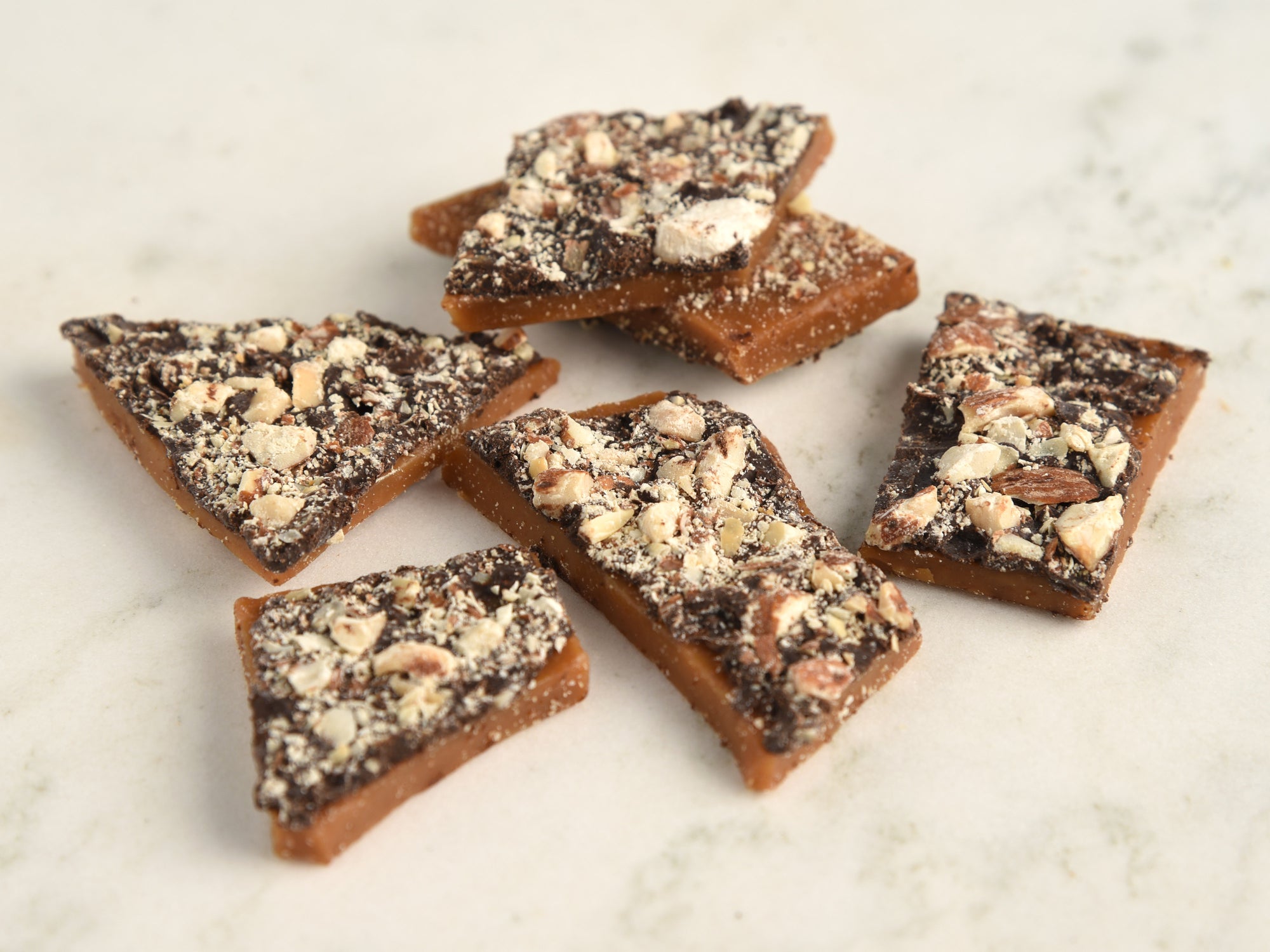 Cracked Toffee with Crushed Almonds